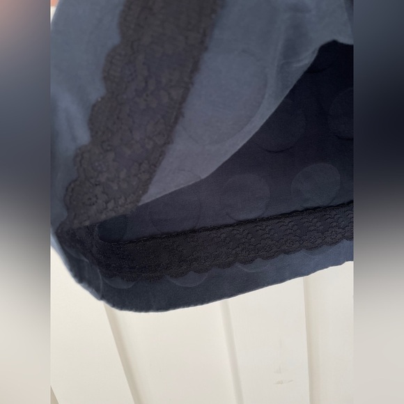 Kate Spade Navy Tonal Polka Dot Jacquard Cotton Tailored Pencil Dress - Picture 7 of 8